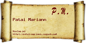 Patai Mariann névjegykártya