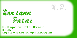 mariann patai business card